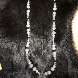 Gray and Metal beaded necklace